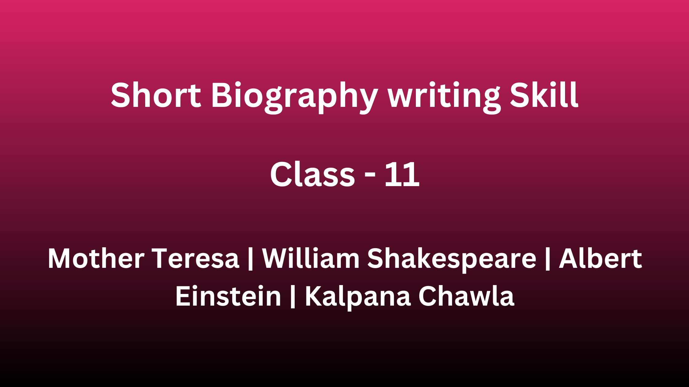 biography writing class
